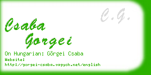 csaba gorgei business card